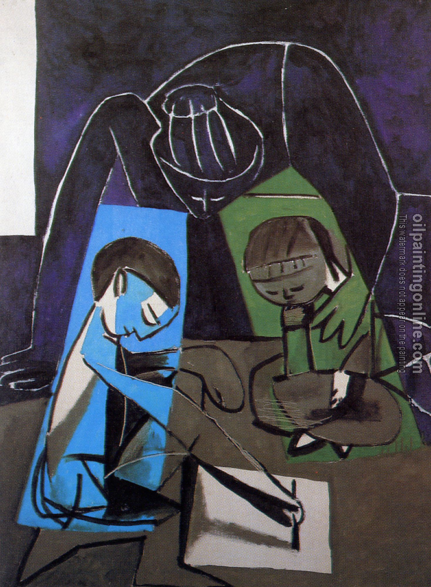 Picasso, Pablo - claude drawing francoise and paloma
